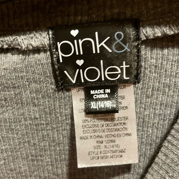 NWTPink & Violet Long sleeve Christmas Dress w/ Sequin santa plaid skirt G 14/16 - Picture 2 of 6